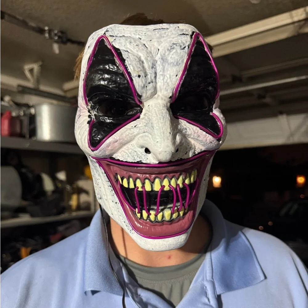 New light up scary clown mask adult costume Halloween